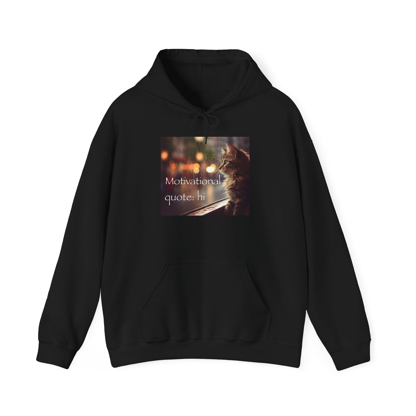 "motivational cat" hoodie