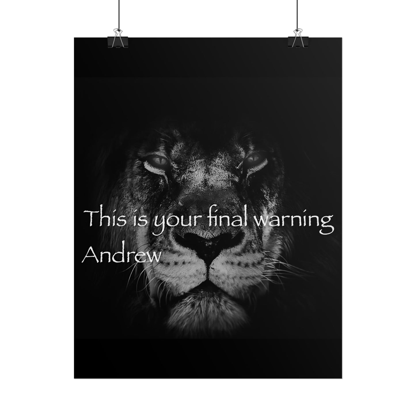 "warning" poster